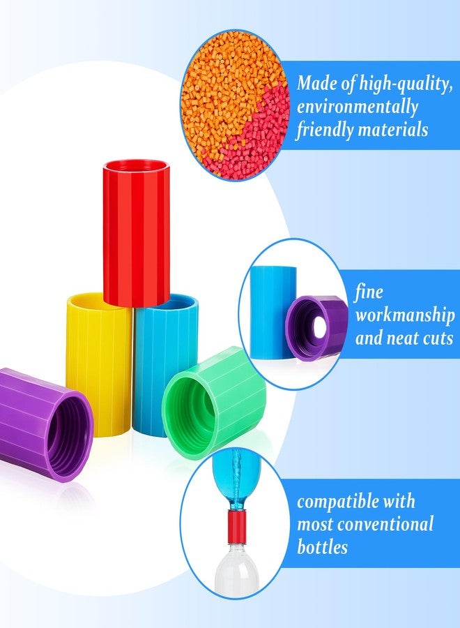 GlikCeil 100 Pcs Tornadoes in a Bottle Tornado Bottle Connectors Cyclone Plastic Tube Vortex Connector for Demonstration Teaching Scientific Experiment Test DIY, 5 Colors - Image 4